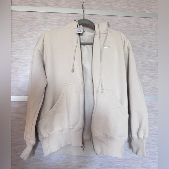 Nike Jackets & Blazers - Nike Womens Phoenix Fleece Full Zip Hoodie Size XS Oversized Cream Jacket